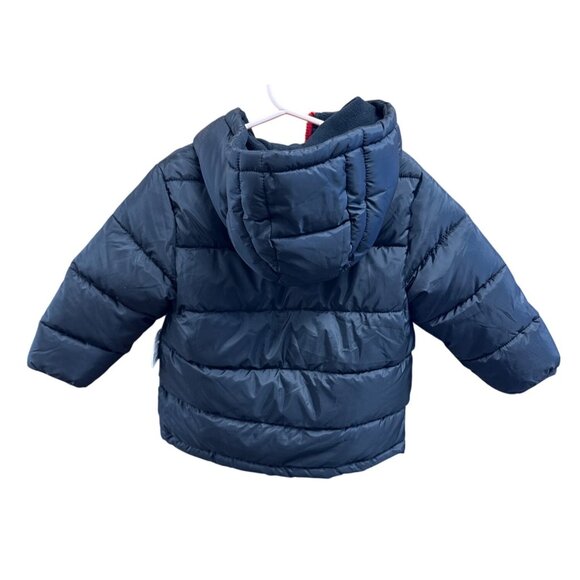 Wonder Nation Toddler Puffer Winter Jacket Black With Red Zipper Size 3T - Picture 3 of 3